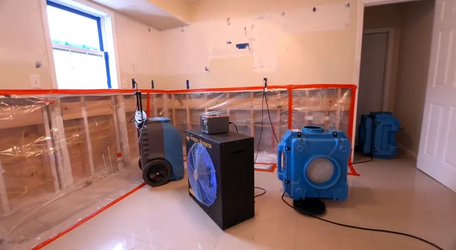 Dehumidifiers used during the mold remediation drying process in Garland, TX